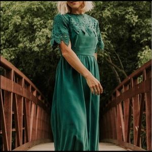 NWT Roolee Emerald Green Maxi Dress